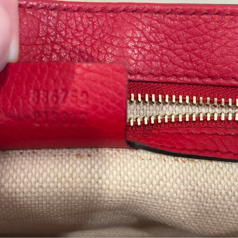 GUCCI SOHO DISCO GG Tassel Chain Crossbody Flap Red Calfskin Leather Bag